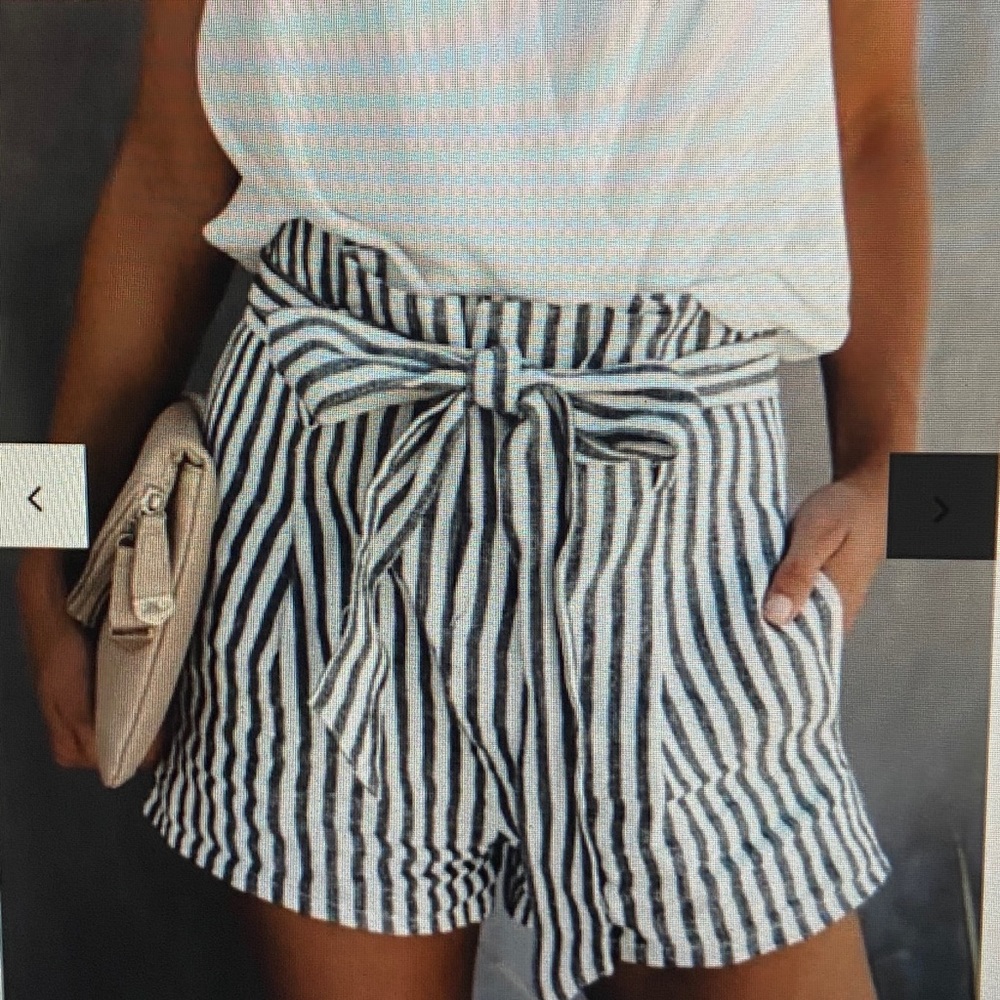 High waisted striped shorts